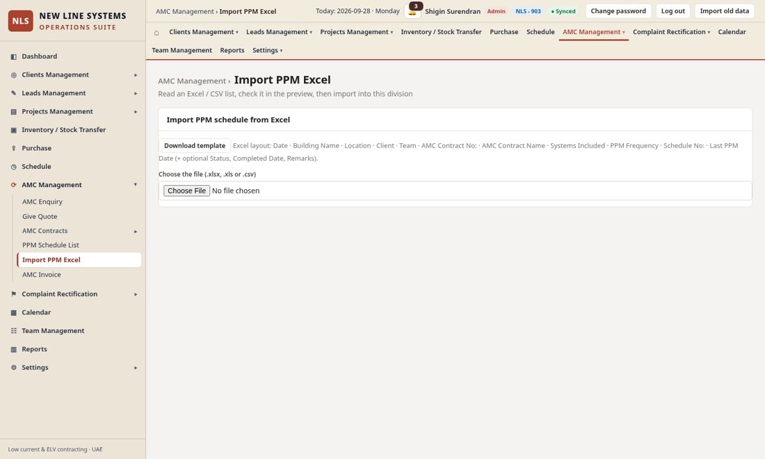 Import PPM Excel.